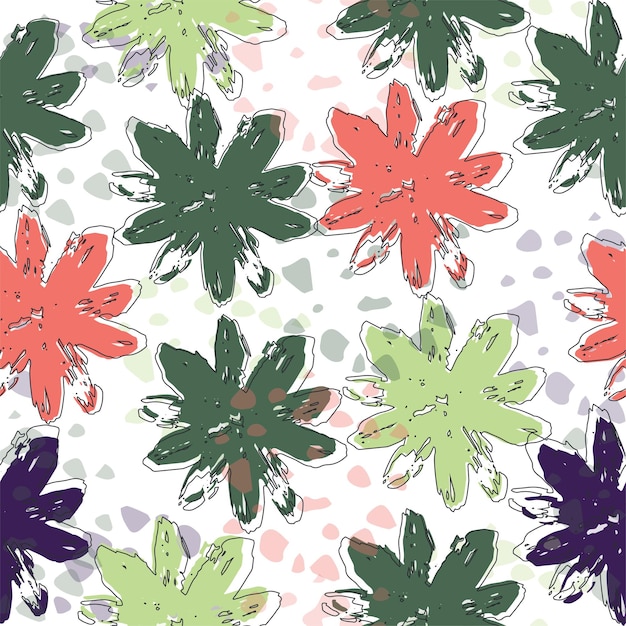 Modern animal skin pattern with flower shapes