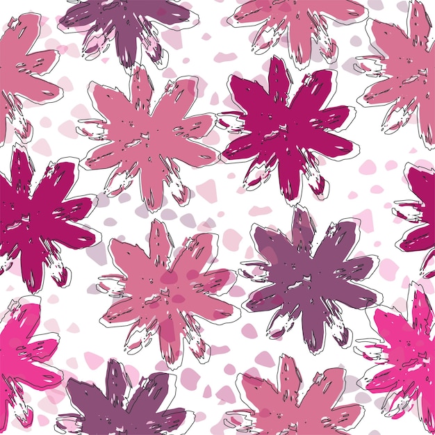 Modern animal skin pattern with flower shapes