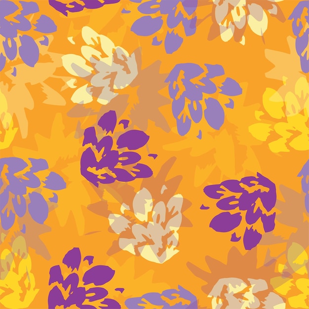 Modern animal skin pattern with flower shapes