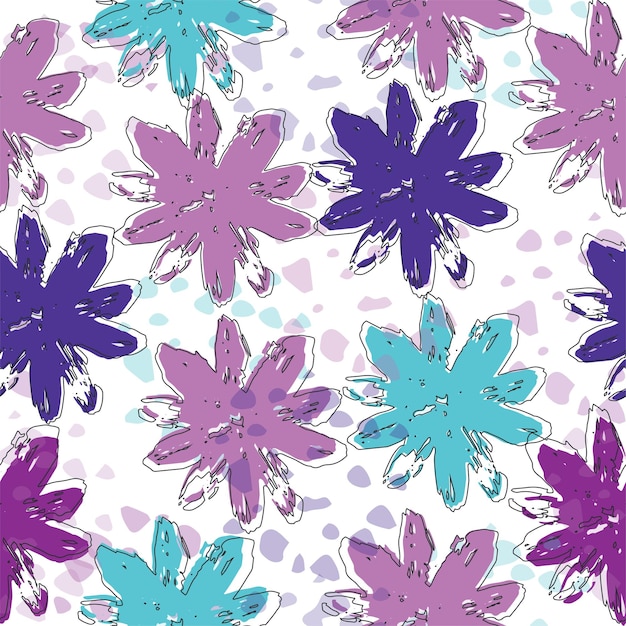 Modern animal skin pattern with flower shapes