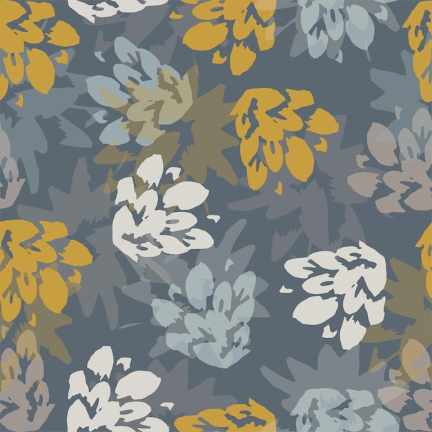 Modern animal skin pattern with flower shapes