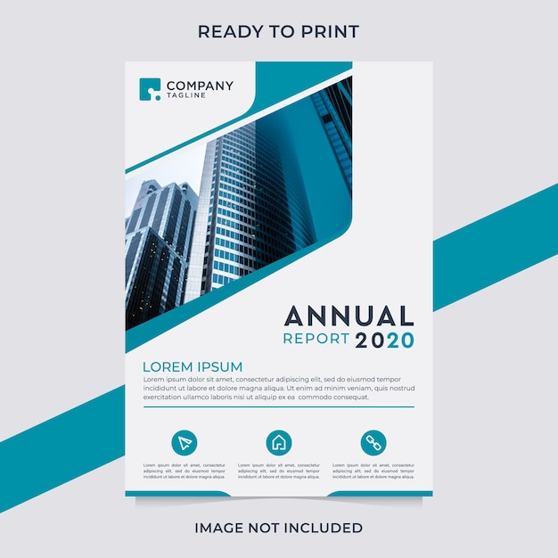 Modern annual report business flyer template design.