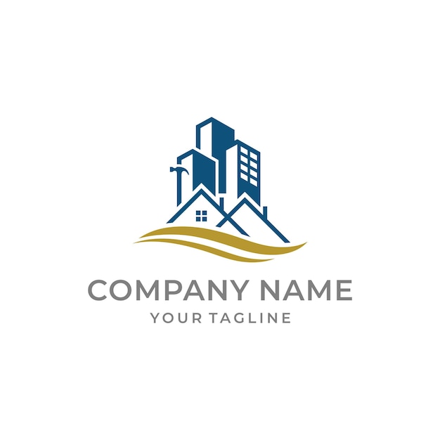 Modern Apartment Construction Logo Design