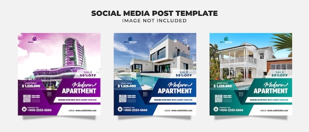 Modern Apartment Social Media Instagram Feed Post Template For Promotion