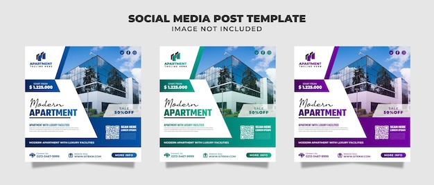 Modern Apartment Social Media Instagram Post And Banner Template For Promotion