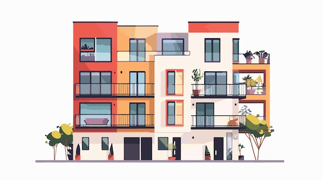 Modern Apartments for Friendly Living Mixed Media Flat Style