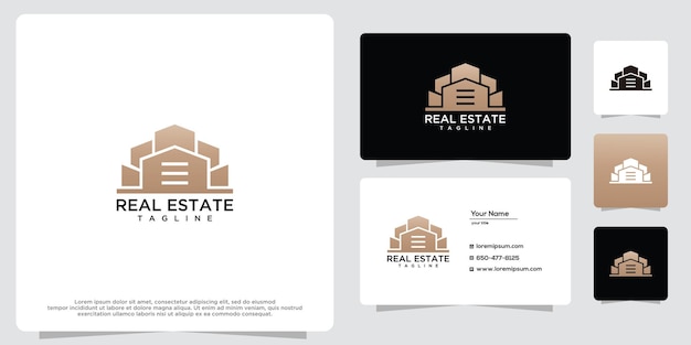 Modern architecture building real estate and business cards