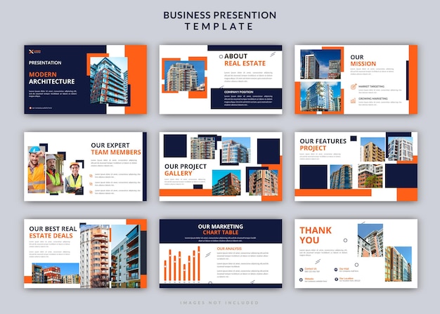 Modern architecture business powerpoint presentation slides design set template