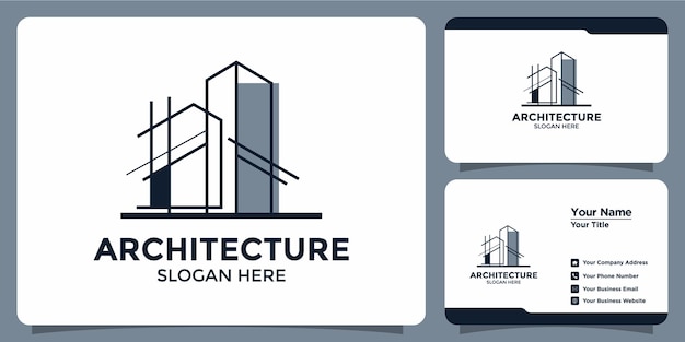 Modern architecture logo design and branding card template