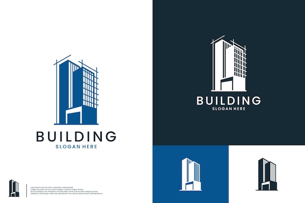 Modern architecture suitable for construction companies development logo design illustration