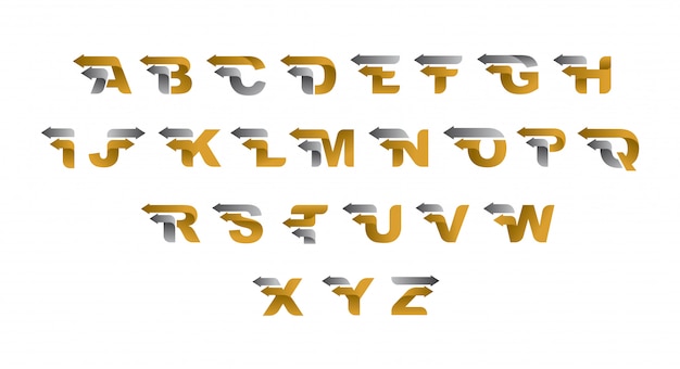 Modern arrow alphabet design