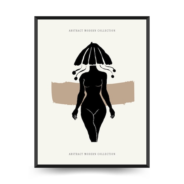 Modern Art Poster with body women and flower Matisse Abstract Set Aesthetic Modern Boho Decor