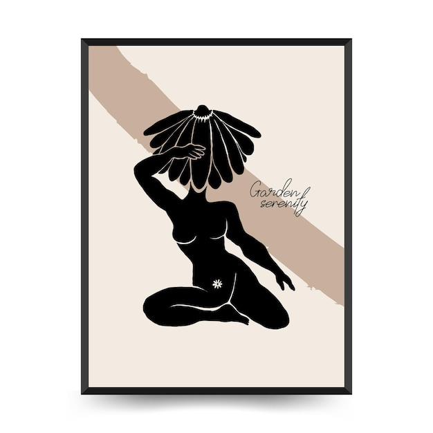 Modern Art Poster with body women and flower Matisse Abstract Set Aesthetic Modern Boho Decor