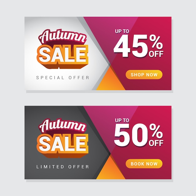 Modern autumn sale banner template