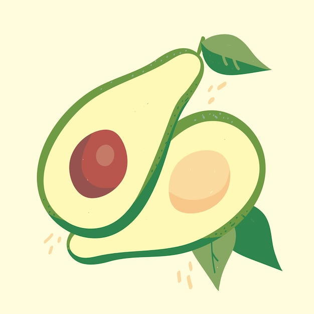 Modern avocado in hand drawn style. Vector illustration