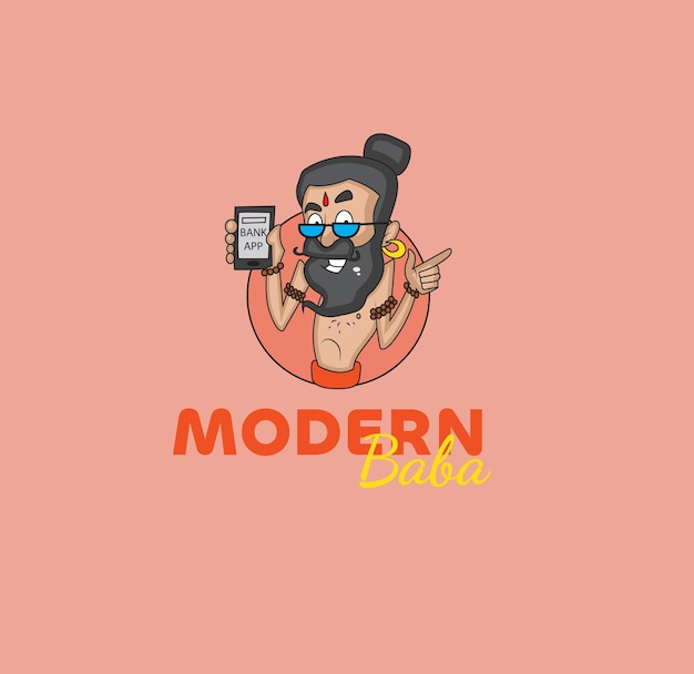 Modern baba vector logo design template