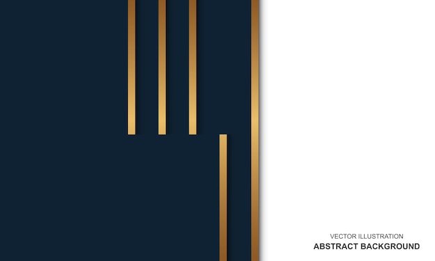 Vector modern background blue and golden lines luxury design