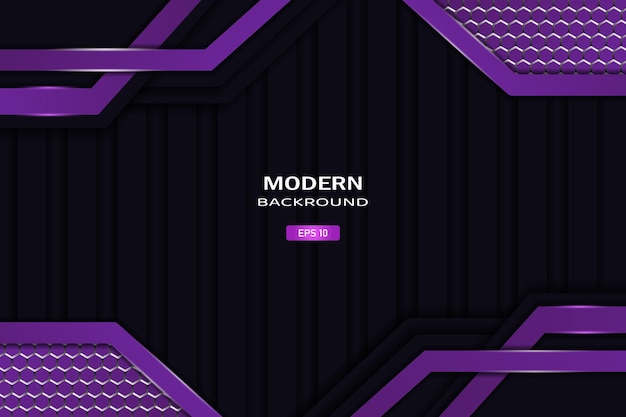 Modern Background Futuristic Technology Glowing Purple Gradient with Hexagon