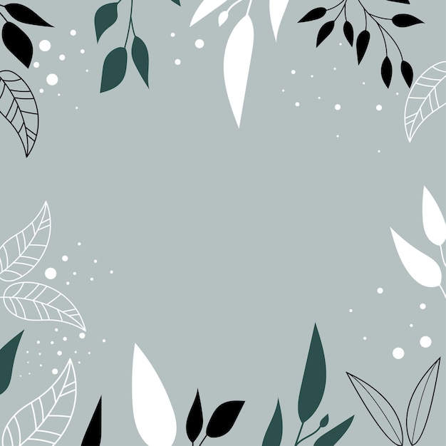 Modern background with abstract shapes and leaves