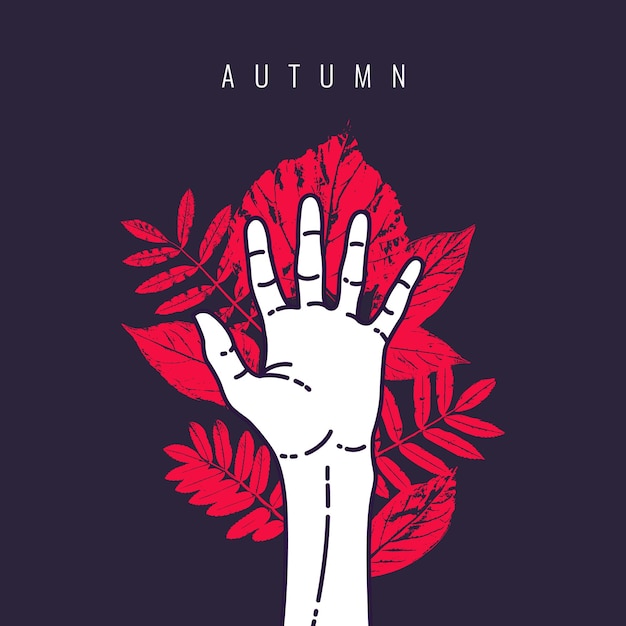 Modern background with flat style vector autumn poster