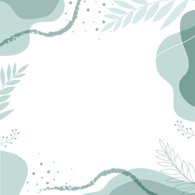 Modern background with shapes and leaves