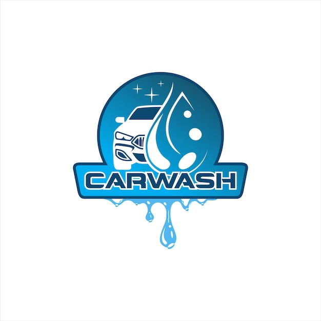 Modern Badge of Car Wash Logo Design Template