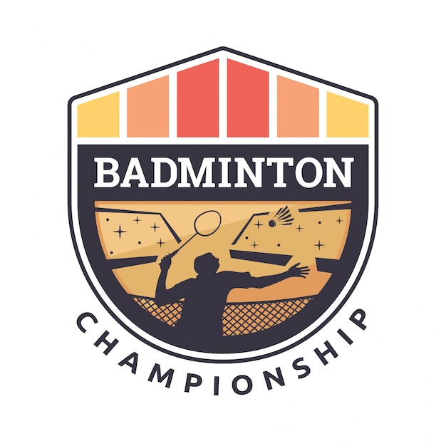 Modern Badminton Badge Logo Illustration