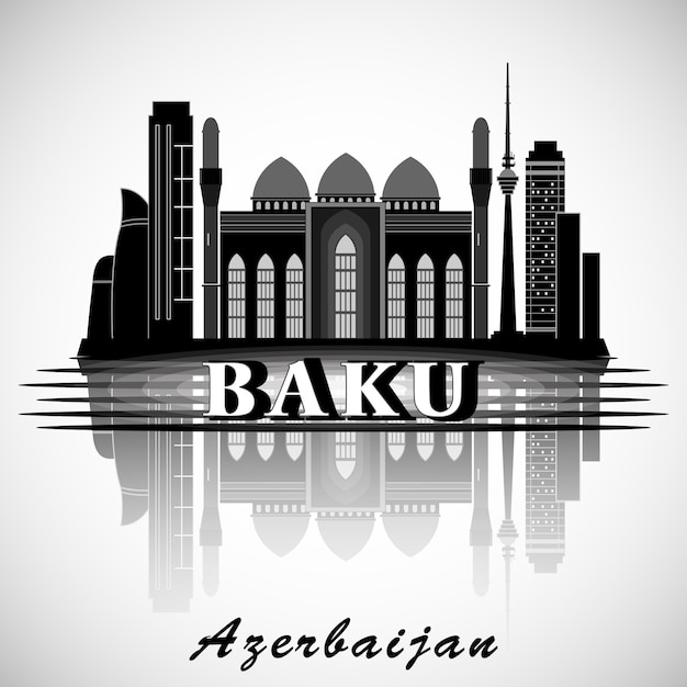 Modern Baku City Skyline Design. Azerbaijan.