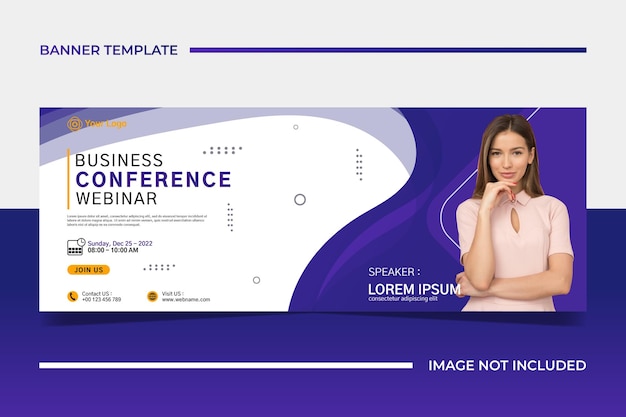 Modern banner template design for business webinar marketing webinar online class program