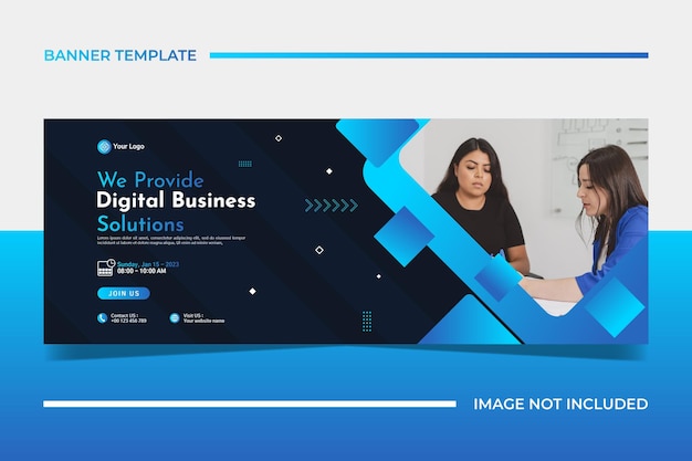 Modern banner template design for business webinar