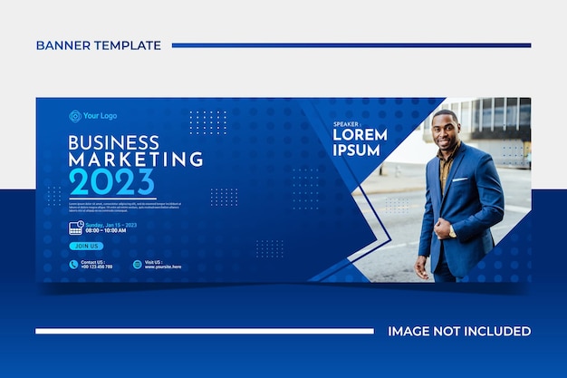 Modern banner template design for business webinar