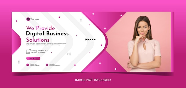 Modern banner template design for business webinar