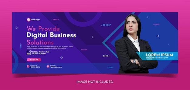 Modern banner template design for business webinar