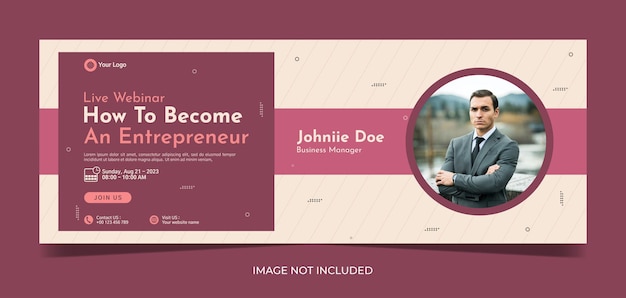 Modern banner template design for business webinar