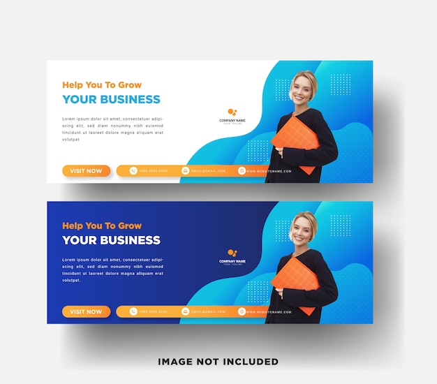 Modern banner web template with gradient design for business