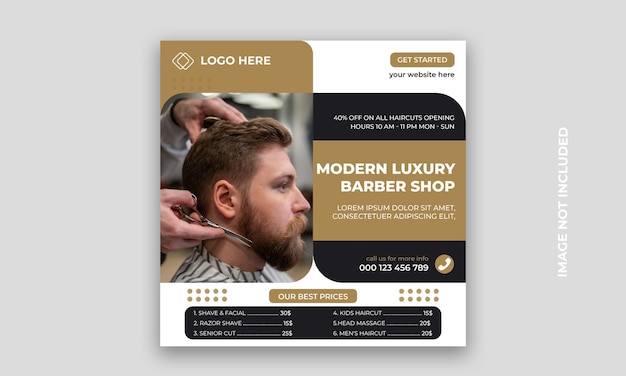 modern Barber shop social media post and web Suitable for beauty salon social media post