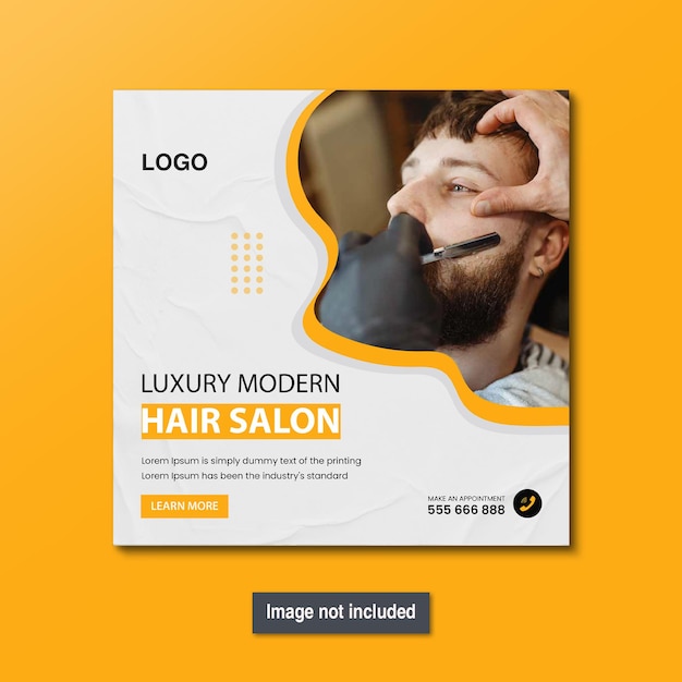 Modern barbershop or haircut social media post banner template