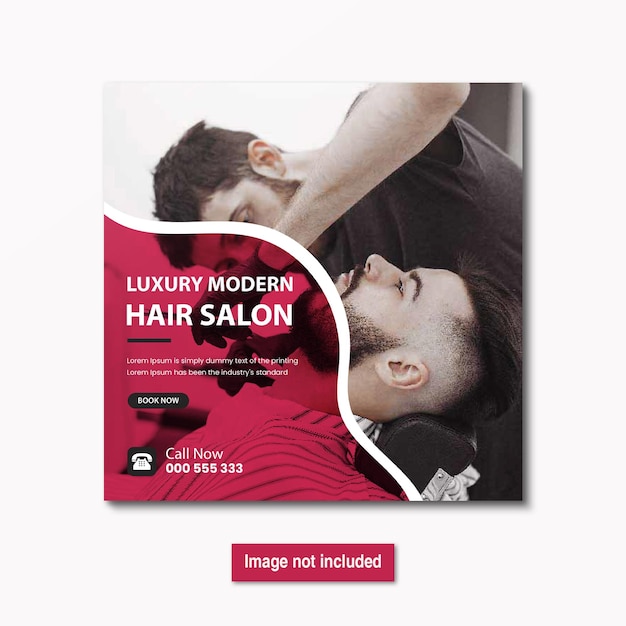 Modern barbershop or haircut social media post banner template