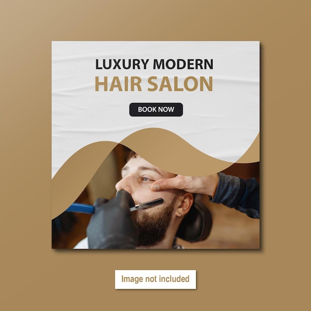 Modern barbershop or haircut social media post banner template