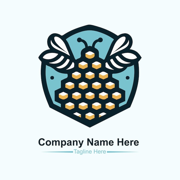 Vector modern bee hive logo design