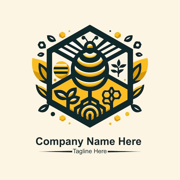 Vector modern bee hive logo design