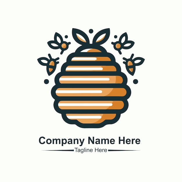 Modern bee hive logo design