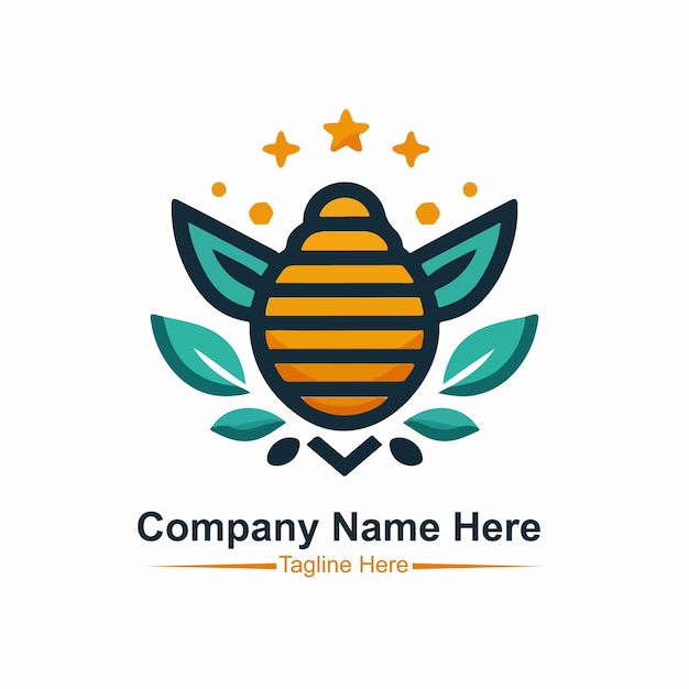 Vector modern bee hive logo design