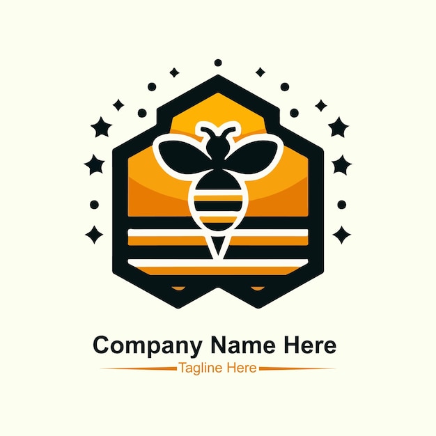 Modern bee hive logo design