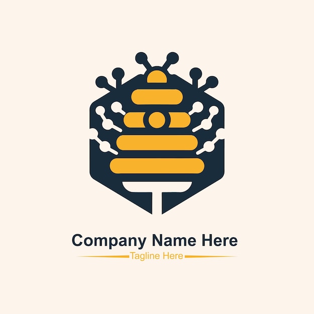 Vector modern bee hive logo design