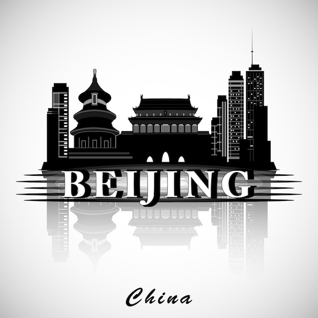 Modern Beijing City Skyline Design. Vector illustration.