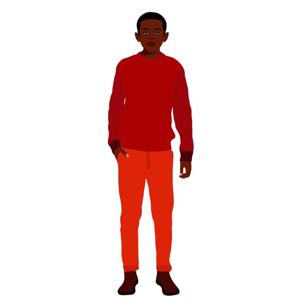 Modern black boy in elegant art style vector