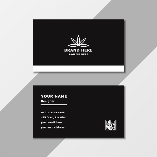 Modern black color business card template