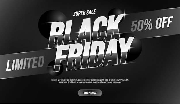 Modern black friday sale banner with gradient design