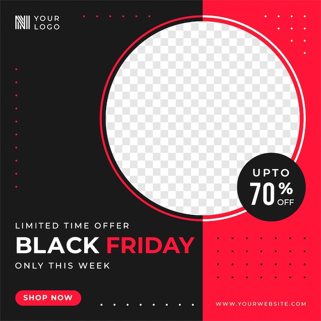 Modern Black Friday sale social media template